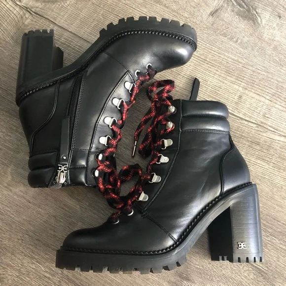 Sam Edelman Sade Carolena High Heel Hiker Lace Up Boots - Picture 2 of 9